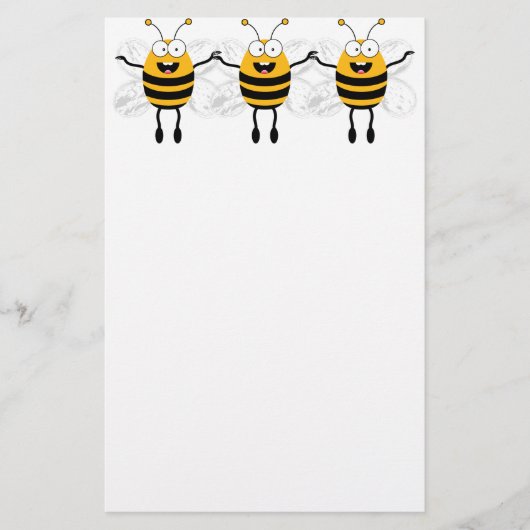 Drei-Cartoon-Biene Briefpapier (Vorderseite)