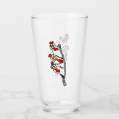 Drei Cartoon-Hühner Glas (Rückseite)