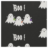 Drei Cartoon Little Ghost Black Fabric Stoff (Nahaufnahme)