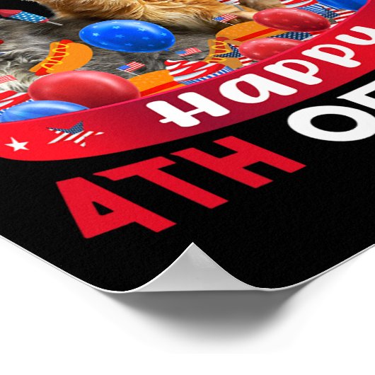 Drei Cat Happy 4. Juli Ballon Lover unabhängig Poster (Ecke)