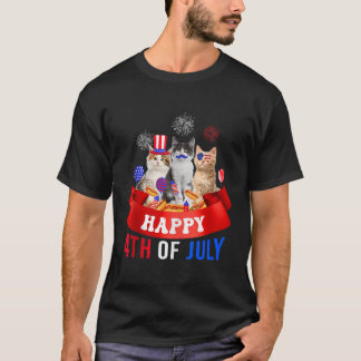 Drei Cat Happy 4. Juli Ballon Lover unabhängig T-Shirt