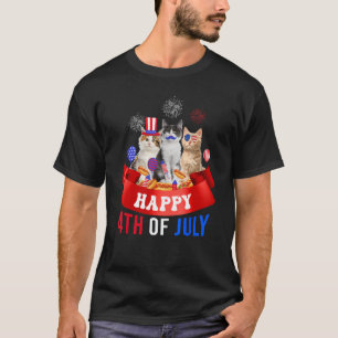 Drei Cat Happy 4. Juli Ballon Lover unabhängig T-Shirt