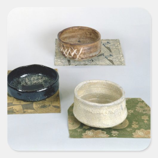 Drei Chawane für Teezeremonien, c.1800 Quadratischer Aufkleber (Vorderseite)