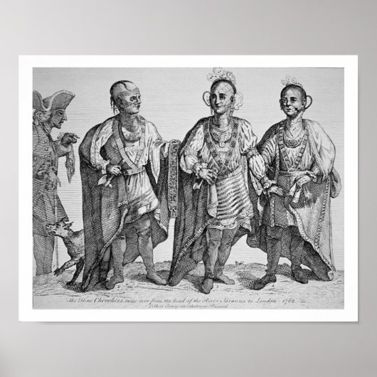 Drei Cherokee Chiefs, 1762 (Gravur) Poster (Vorne)