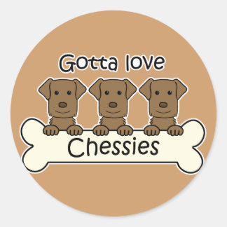 Drei Chesapeake Bay Retrievers Runder Aufkleber
