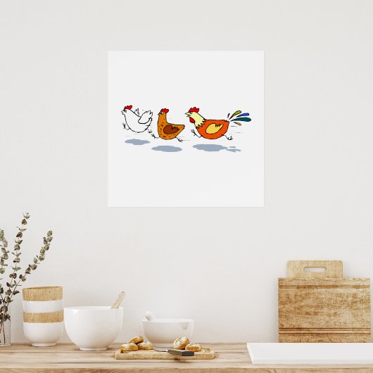 Drei Chicks Poster (Küche)