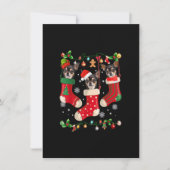 Drei Chihuahua in Socken Weihnachten Weihnachten W Einladung (Vorderseite)
