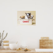Drei chihuahua-Welpen in Kuchentin Poster (Küche)