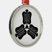 Drei chinesische Fans Silbernes Ornament (Rechts)