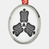 Drei chinesische Fans Silbernes Ornament (Links)