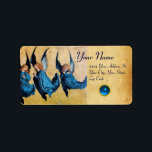 DREI CHRISTMAS ANGELN IM BLAUEN PARCHMENT, Saphir Adressaufkleber<br><div class="desc">Elegantes,  künstlerisches und klassisches Design,  das aus einem mittelalterlichen Gemälde mit leuchtendem 3D-Edelstein entstanden ist.</div>