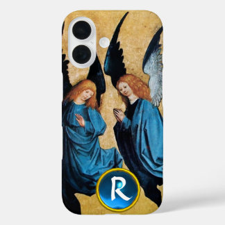 DREI CHRISTMAS ANGELN IM BLUE GEM MONOGRAM iPhone 16 HÜLLE