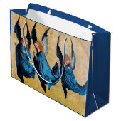 DREI CHRISTMAS ANGELN IN BLAU GROßE GESCHENKTÜTE (Rückseite Schrägansicht)