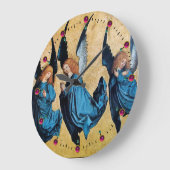 DREI CHRISTMAS ANGELN IN BLAU GROßE WANDUHR (Winkel)