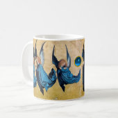 DREI CHRISTMAS ANGELN IN BLAU / Saphir Gemstone Kaffeetasse (Vorderseite Links)