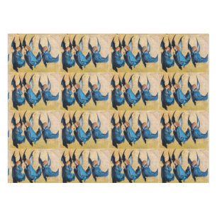 DREI CHRISTMAS ANGELN IN BLAU TISCHDECKE