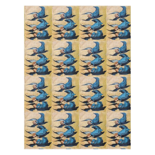 DREI CHRISTMAS ANGELN IN BLAU TISCHDECKE (Vorderseite)