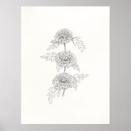 Drei Chrysanthemas drucken Poster