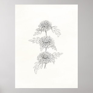 Drei Chrysanthemas drucken Poster