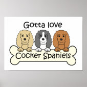 Drei Cocker-Spaniels Poster (Vorne)