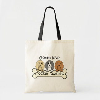 Drei Cockerspaniel-Spaniels Tragetasche