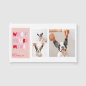 Drei Collage Foto | Dog Valentines Gift Magnetkarte (Vorderseite)