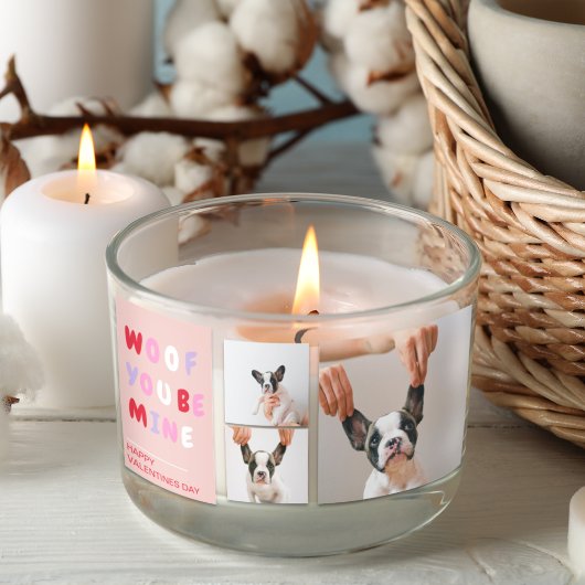 Drei Collage Foto | Dog Valentines Gift Rechteckiger Aufkleber