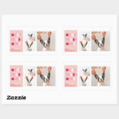 Drei Collage Foto | Dog Valentines Gift Rechteckiger Aufkleber (Blatt)