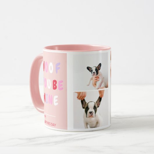 Drei Collage Foto | Dog Valentines Gift Tasse (Vorderseite Links)