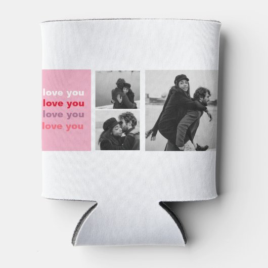 Drei Collage Foto | Farbenfrohe Liebe Ihr Valentin Dosenkühler (Vorderseite)