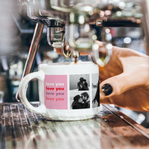 Drei Collage Foto   Farbenfrohe Liebe Ihr Valentin Espressotasse