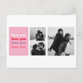 Drei Collage Foto | Farbenfrohe Liebe Ihr Valentin Postkarte (Vorderseite)