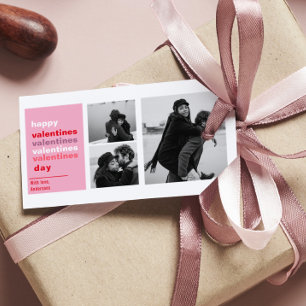 Drei Collage Foto   Farbenfrohe Valentingeschenke Geschenkanhänger