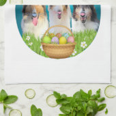 Drei Collie Bunny Geschirrtuch (Gefaltet)