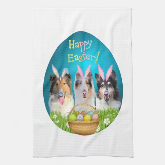 Drei Collie Bunny Geschirrtuch (Vertikal)