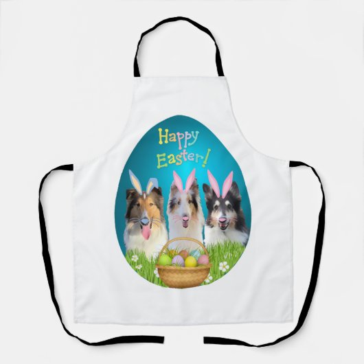 Drei Collie Bunny Schürze (Vorderseite)