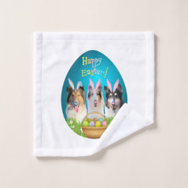 Drei Collie Bunny Waschlappen