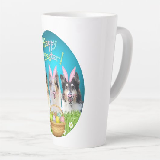 Drei Collie Oster Latte Tasse (Rechte Ecke)