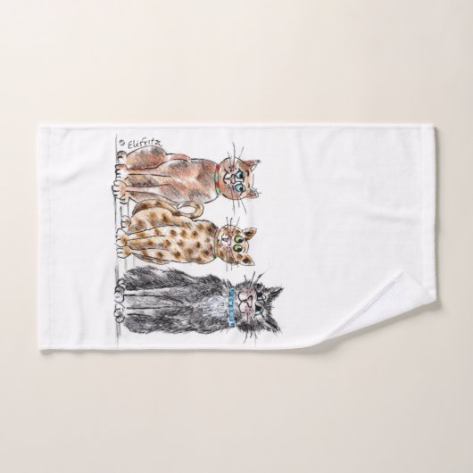 Drei coole Katzen Skizze Handtuch (Handtuch)