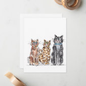 Drei coole Katzen Skizze Mitteilungskarte (Vorderseite/Rückseite Beispiel)
