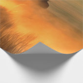 Drei Cowboy galoppieren auf einem Hintergrund des Geschenkpapier (Ecke)