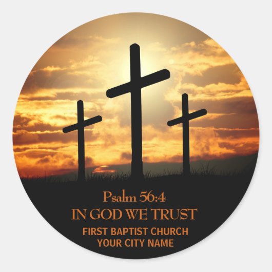 Drei Crosses Bible Verse Sticker (Vorderseite)