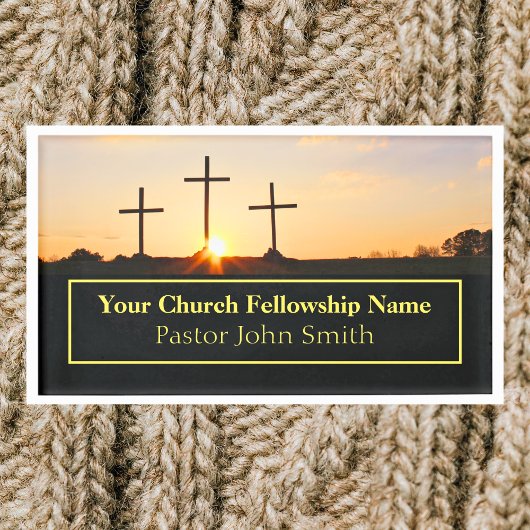 Drei Crosses Sunrise Kirche Pastor Namenschild