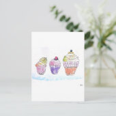 Drei Cupcakes Postkarte (Stehend Vorderseite)