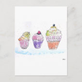 Drei Cupcakes Postkarte (Vorderseite)