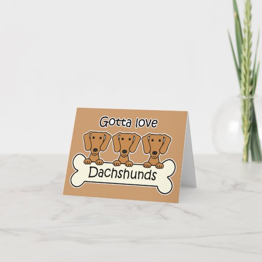 Drei Dackeln Karte (Vorderseite)