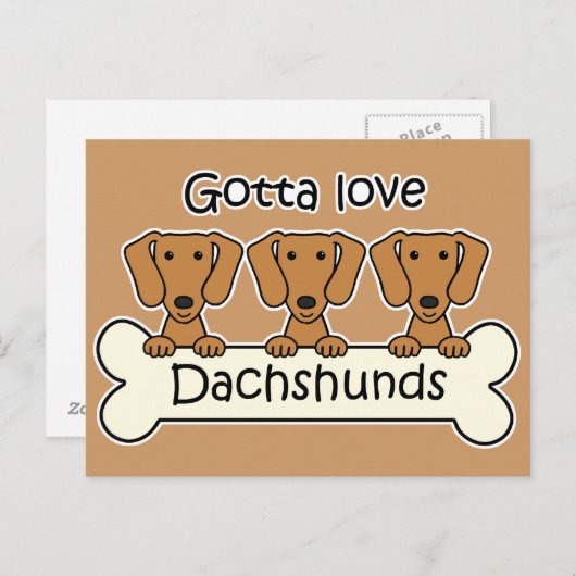 Drei Dackeln Postkarte (Vorne/Hinten)