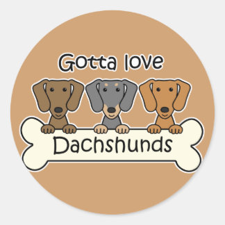 Drei Dackeln Runder Aufkleber