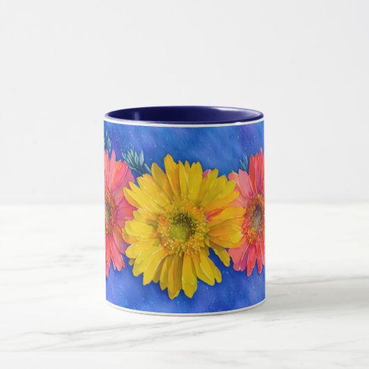 Drei Daisy-Blume Tasse Cup (Zentrum)