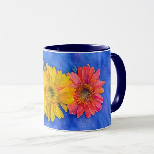 Drei Daisy-Blume Tasse Cup (VorderseiteRechts)